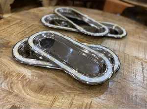 Último diseño moderno Metal pulido rectángulo patrón personalizado plato para servir alimentos ecológico Apto para lavavajillas regalo de negocios - Product Image 6