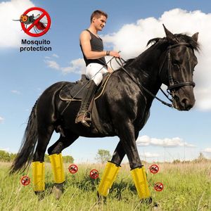 Juego de 4 botas de mosca de caballo profesional, envolturas de pierna de malla transpirables ultraligeras, ajuste antideslizante, reduce el pisoteo, tamaño personalizado - Product Image 3