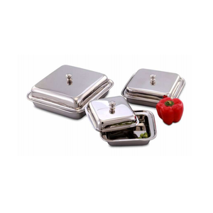 ภาชนะใส่อาหารสแตนเลสสตีลทรงสี่เหลี่ยมที่ทนทานภาชนะใส่บุฟเฟ่ต์แบบคลาสสิกสำหรับใช้ในบ้านและในเชิงพาณิชย์สำหรับงานเลี้ยง - Product Image 1