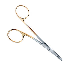 Pinces à aiguilles Gillies mini de haute qualité, à prise souple, en acier inoxydable demi-or, avec ciseaux - Product Image 3