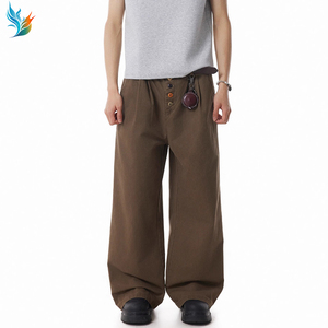Fabricante Streetstyle 100% algodón Vintage lavado pierna ancha Retro envejecido barro teñido suelto hombres Denim Jeans - Product Image 4