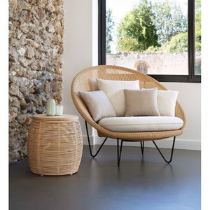 Table gigogne royale moderne et élégante à la mode en rotin fait accessoires de meubles de salon de couleur marron à bas prix - Product Image 1