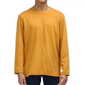 Camiseta de Manga Larga para Hombre, de Algodón, Estilo Urbano, Cuello Redondo, Lisa, Tallas Grandes, para Uso Diario, OEM, ODM, Pedidos al por Mayor - Product Image 1