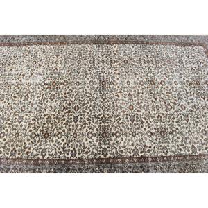 4.9x7.9 ft Vintage Area Rug, <b>Brown</b> Gray Turkish Floral <b>Wool</b> Rug - Product Image 5