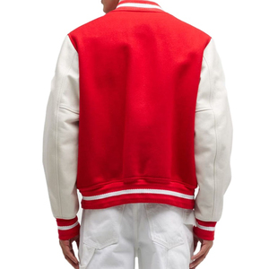 Sports Wear Fashionable High Quality Wholesale Custom High Quality <b>Plain</b> Leather Sleeves Baseball Men Letterman <b>Varsity</b> <b>Jacket</b> - Product Image 6