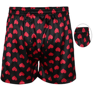 Short boxer imprimé cœur soyeux pour hommes, shorts design personnalisé, tenue décontracté, nouvelle collection 2024 - Product Image 4