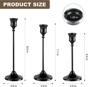 Candelabro Clásico Moderno de Metal Alto, Negro, Hecho a Mano, Ecológico, para Decoración de Sala de Estar en Navidad - Product Image 5