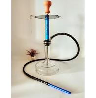 Chicha de luxe, ensemble complet, base en verre coloré, kit de voyage, accessoires, design moderne en aluminium, durable, personnalisé
