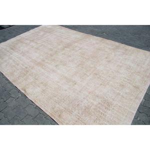 พรมตุรกีวินเทจขนาด 7x10.8 ฟุต พรมขนาดใหญ่ พรมขนสัตว์สีขาว - Product Image 2