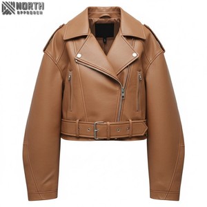 Chaqueta de alta calidad, ropa deportiva de invierno de pie personalizada, chaqueta de cuero de manga larga para hombre, chaqueta Bomber de carreras personalizada - Product Image 2