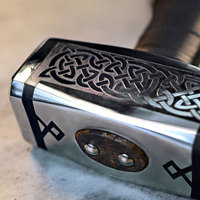 Marteau Viking en acier Damas fait main durable, qualité industrielle, pour clouage de toiture, mécanicien, camping en plein air, chasse, OEM