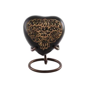 Urne funéraire en laiton de haute qualité avec support urnes funéraires en métal fini de couleur gris clair - Product Image 2