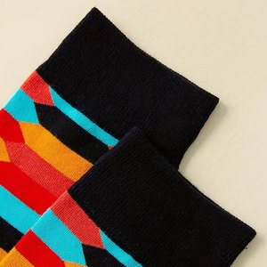 Chaussettes pour hommes de qualité supérieure, motif à carreaux, thermiques, respirantes, mélange de coton, légères, séchage rapide, semelle rembourrée, douces et chaudes - Product Image 3