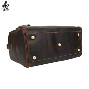 กระเป๋าเดินทางขนาดใหญ่พิเศษ สำหรับวันหยุดสุดสัปดาห์ สีน้ำตาลเข้ม หนังแท้ 100% กระเป๋าถือขึ้นเครื่องบิน กระเป๋าเดินทางแบบดัฟเฟิล สำหรับผู้ชาย - Product Image 4