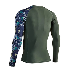 Customizable Men's long Sleeve Compression BJJ Rashguard Logo Gradient Color Breathable Quick Dry MMA Jiu Jitsu Top No-Gi - Product Image 3