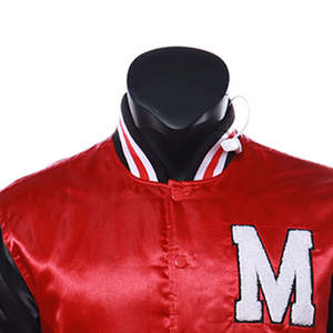 Veste de survêtement en satin pour homme avec logo brodé en chenille personnalisé directement en usine, prix bas, imperméable et coupe-vent - Product Image 5