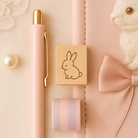 LABON Coffret cadeau carnet lapin rose avec nœud brodé Gomme à stylo journal mignon Autocollants Washi Tape dans boîte cadeau