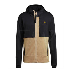 Sweat à capuche pour homme 100% coton à manches longues avec fermeture éclair sur l'épaule, en polaire uni, personnalisable avec impression en relief, pour l'hiver, prix raisonnable, taille XS - Product Image 1