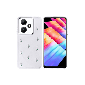 Funda Protectora de Lujo a Prueba de Golpes con Purpurina para Infinix Hot 30i, Diseño Transparente de Tulipán, TPU, Silicona - Product Image 1