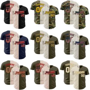 Camiseta de béisbol para hombre con estampado Digital transpirable y cuello en V de Hip Hop, uniforme de béisbol personalizado, 100% poliéster - Product Image 1
