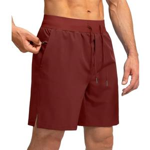 Pantalones cortos de entrenamiento de gimnasio para hombre, de doble capa bolsillos con cremallera, ropa de Fitness de larga duración, adecuados para verano, medio 6XL, sólido no tejido - Product Image 1