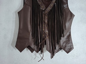 Chalecos de cuero de vaquera genuinos hechos a medida para mujer OEM - Product Image 4