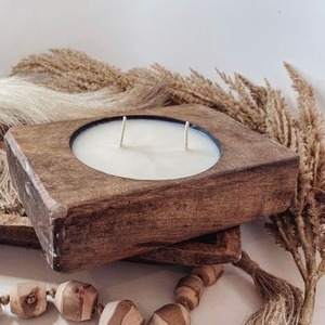 Conceptions personnalisées bols à bougie en bois décor de ferme bols à pâte en bois de manguier pour bougies décoration de noël mariage et anniversaire - Product Image 2
