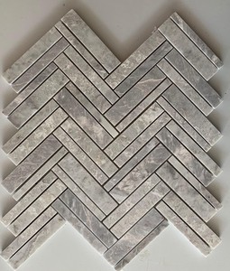 White Marble <b>Mosaic</b> Tile Herringbone Pattern Polished 8mm Thick Modern Interior Wall Bathroom Tile - Product Image 4