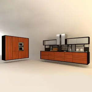 Padouk and Wenge Escooh Legnovivo Luxury kitchen set made in Italy top-grade natural materials customizable