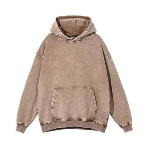 เสื้อฮู้ดแบบวินเทจเสื้อสเวตเตอร์ผ้าฝ้ายลายนูนทรงโอเวอร์ไซซ์ - Product Image 4