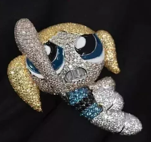 Colgante Infantil de Plata de Ley 925 con Diamante Redondo de 3.30 Quilates, Diseño Clásico de Dibujos Animados, Certificado IGI, Chapado en Plata, Hinduismo - Product Image 4