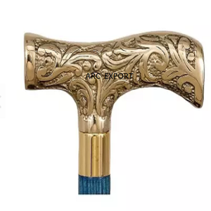 ไม้เท้าโลหะสีทองดีไซน์แบบโบราณไม้เท้าทำด้วยมือดีไซน์นกทำจากทองเหลือง - Product Image 3