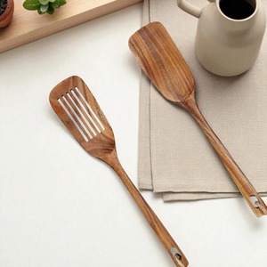 Herramientas de cocina de madera al por mayor juego de espátulas de madera para hacer comidas diarias Espátulas de cocina naturales - Product Image 5