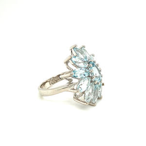 Anillos de Plata de Ley 925 con Aguamarina para Mujer, Certificados por IGI, Chapados en Oro, Joyería Moderna para Compromiso, Boda o Fiesta - Product Image 4