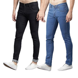 Pantalon en denim à bas prix 2025 Vente en gros de jeans foncés avec logo de marque personnalisé Pantalon en denim décontracté pour hommes - Product Image 5
