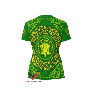 Usine en gros femme t-shirt Chi Eta Phi sororité concepteur de luxe Stretch Fitness haut à manches courtes avec bas quantité minimale de commande femmes chemise de gymnastique - Product Image 3