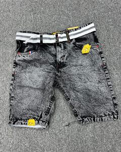 กางเกงยีนส์ยาวถึงเข่าสำหรับผู้ชายกางเกงขาสั้นผ้ายีนส์ทรงแบ็กกี้เอวสองชั้นแบบวินเทจปักแนวสตรีทแวร์ - Product Image 6