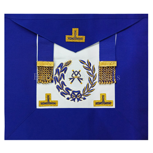 Masonic regalia CRAFT Grand undress apron สำหรับ chaplain ปักโลโก้มือและสามระดับ - Product Image 5