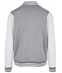 Chaqueta Universitaria Bomber Personalizada Cortavientos, Cuerpo de Lana Gris, Mangas de Cuero, Chaqueta de Invierno para Hombre, Forro de Satén Acolchado, Talla XL - Product Image 5