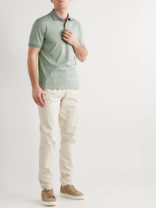 T-shirts décontractés à manches courtes et col côtelé pour hommes T-shirts de golf décontractés à manches courtes Streetwear Polo de golf en coton - Product Image 5