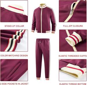 Survêtement personnalisé d'hiver à broderie pour hommes et femmes 100% coton ensemble en polyester respirant à motif solide style - Product Image 4