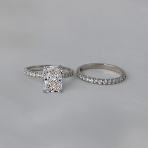 18KT Solid Gold Fine Jewelry Classic Style Unisex Radiant Cut Full Eternity Wedding Engagement Lab Grown Diamond Ring for Women - Product Image 1