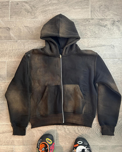 Highly Trending Wholesale Custom Hoodie Unisex 100% Cotton Oversized Sweatshirt <b>Men's</b> Hip Hop Vintage Wash <b>Thermal</b> Hoodie - Product Image 5