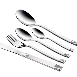 Juego de cubiertos y vajilla de lujo personalizados con tallos pequeños en relieve, accesorios al por mayor, plato de servir, utensilios de mesa - Product Image 1