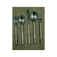 Collection 2 Brothers – Ensemble de couverts en acier inoxydable martelé, finition miroir, Uttar Pradesh, pour la maison et l'hôtellerie