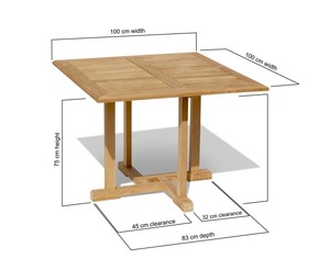 Vente en gros Table à manger 4 places contemporaine en bois de teck avec pieds pliants pour entrée de jardin, cuisine et camping pour villa extérieure - Product Image 6