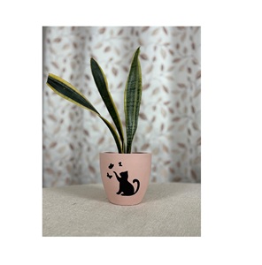 Pots en terre cuite carrés de qualité supérieure faits à la main avec des soucoupes Plantes de jardin et succulentes Pot de fleurs - Product Image 4