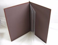 Sampul Menu Kulit Restoran 9x12 Inci dengan Penyangga Sekrup, Penampil Menu Bergaya, Warna Dapat Disesuaikan, Kemasan untuk Hotel dan Restoran