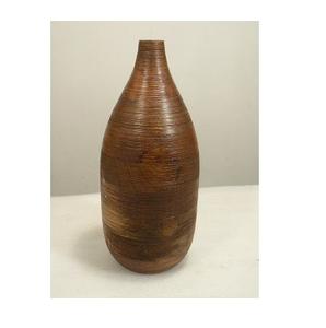 Vase en bois naturel fait à la main Vases à fleurs en bois Décor de table de bureau à domicile - Product Image 3