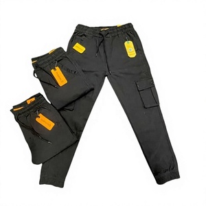 Pantalon cargo léger kaki pour homme, taille mi-haute, cordon de serrage uni, multi-poches, style décontracté, service OEM - Product Image 2